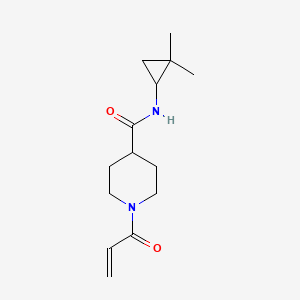 molecular formula C14H22N2O2 B2706226 N-(2,2-Dimethylcyclopropyl)-1-prop-2-enoylpiperidine-4-carboxamide CAS No. 2361863-74-1