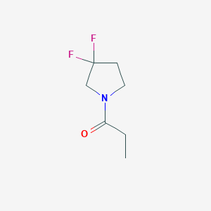 molecular formula C7H11F2NO B2706233 1-(3,3-二氟吡咯啉-1-基)丙酮 CAS No. 1849289-67-3