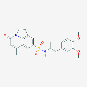 molecular formula C23H26N2O5S B270624 N-[2-(3,4-dimethoxyphenyl)-1-methylethyl]-6-methyl-4-oxo-1,2-dihydro-4H-pyrrolo[3,2,1-ij]quinoline-8-sulfonamide 