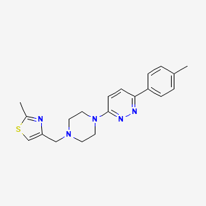 molecular formula C20H23N5S B2706241 2-Methyl-4-[[4-[6-(4-methylphenyl)pyridazin-3-yl]piperazin-1-yl]methyl]-1,3-thiazole CAS No. 2380080-40-8