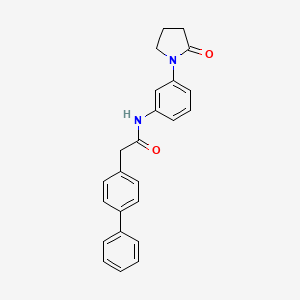 molecular formula C24H22N2O2 B2706243 N-[3-(2-氧代-吡咯啉-1-基)苯基]-2-(4-苯基苯基)乙酰胺 CAS No. 941933-74-0