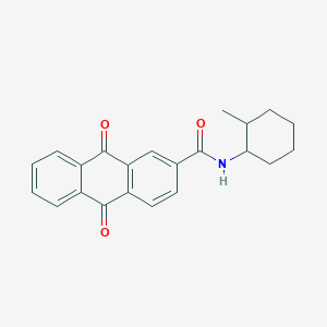 molecular formula C22H21NO3 B270626 N-(2-methylcyclohexyl)-9,10-dioxo-9,10-dihydroanthracene-2-carboxamide 