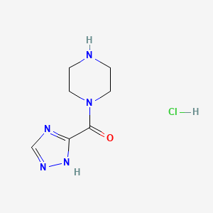 molecular formula C7H12ClN5O B2706260 Piperazin-1-yl(1H-1,2,4-triazol-3-yl)methanone hydrochloride CAS No. 1609400-04-5