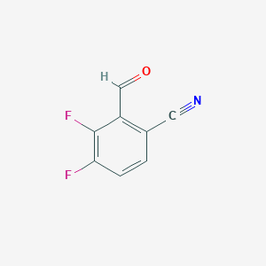 molecular formula C8H3F2NO B2706261 3,4-Difluoro-2-formylbenzonitrile CAS No. 1190369-37-9