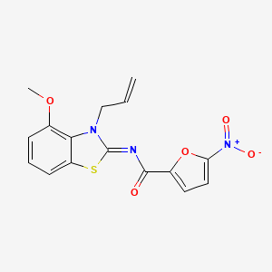 molecular formula C16H13N3O5S B2706267 (Z)-N-(3-烯丙基-4-甲氧基苯并[d]噻唑-2(3H)-基亚甲基)-5-硝基呋喃-2-甲酰胺 CAS No. 868376-29-8