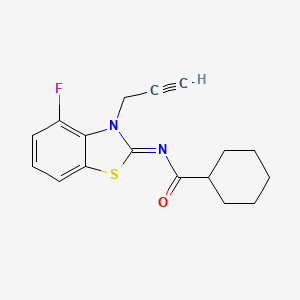 N-(4-fluoro-3-prop-2-ynyl-1,3-benzothiazol-2-ylidene)cyclohexanecarboxamide