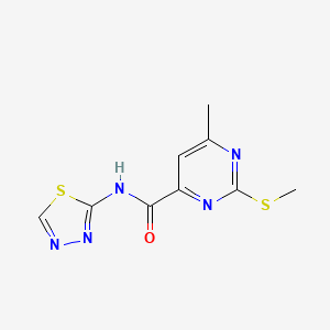 molecular formula C9H9N5OS2 B2706272 6-methyl-2-(methylsulfanyl)-N-(1,3,4-thiadiazol-2-yl)pyrimidine-4-carboxamide CAS No. 1147692-46-3