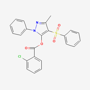 3-methyl-1-phenyl-4-(phenylsulfonyl)-1H-pyrazol-5-yl 2-chlorobenzoate