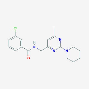 3-chloro-N-((6-methyl-2-(piperidin-1-yl)pyrimidin-4-yl)methyl)benzamide