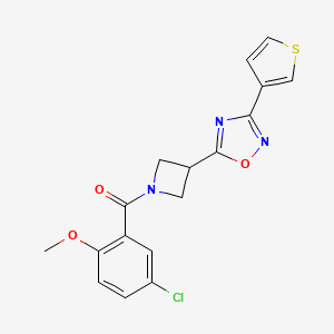(5-Chloro-2-methoxyphenyl)(3-(3-(thiophen-3-yl)-1,2,4-oxadiazol-5-yl)azetidin-1-yl)methanone