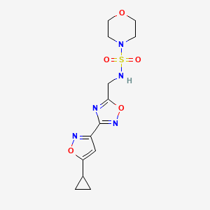 molecular formula C13H17N5O5S B2706294 N-((3-(5-cyclopropylisoxazol-3-yl)-1,2,4-oxadiazol-5-yl)methyl)morpholine-4-sulfonamide CAS No. 2034309-24-3