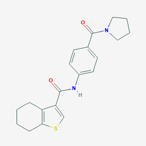 molecular formula C20H22N2O2S B270630 N-[4-(pyrrolidin-1-ylcarbonyl)phenyl]-4,5,6,7-tetrahydro-1-benzothiophene-3-carboxamide 