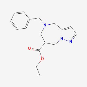 molecular formula C17H21N3O2 B2706302 乙酸5-苄基-5,6,7,8-四氢-4H-嘧啶并[1,5-a][1,4]噻唑-7-酯 CAS No. 2139305-92-1
