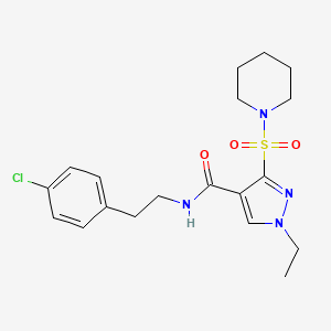 molecular formula C19H25ClN4O3S B2706307 N-(4-chlorophenethyl)-1-ethyl-3-(piperidin-1-ylsulfonyl)-1H-pyrazole-4-carboxamide CAS No. 1251547-02-0