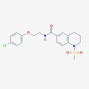 molecular formula C19H21ClN2O4S B270631 N-[2-(4-chlorophenoxy)ethyl]-1-(methylsulfonyl)-1,2,3,4-tetrahydroquinoline-6-carboxamide 