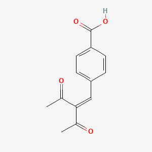 molecular formula C13H12O4 B2706315 4-(2-Acetyl-3-oxo-1-butenyl)benzenecarboxylic acid CAS No. 119757-24-3