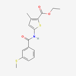 molecular formula C16H17NO3S2 B2706318 乙酸3-甲基-5-(3-(甲硫基)苯甲酰胺)噻吩-2-羧酯 CAS No. 896339-74-5