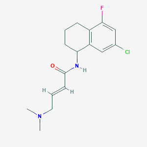 molecular formula C16H20ClFN2O B2706321 (E)-N-(7-Chloro-5-fluoro-1,2,3,4-tetrahydronaphthalen-1-yl)-4-(dimethylamino)but-2-enamide CAS No. 2411324-66-6