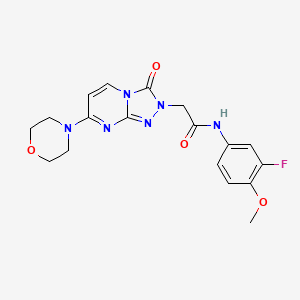 molecular formula C18H19FN6O4 B2706324 N-(3-fluoro-4-methoxyphenyl)-2-(7-morpholin-4-yl-3-oxo[1,2,4]triazolo[4,3-a]pyrimidin-2(3H)-yl)acetamide CAS No. 1251710-90-3
