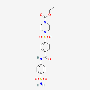 Ethyl 4-[4-[(4-sulfamoylphenyl)carbamoyl]phenyl]sulfonylpiperazine-1-carboxylate