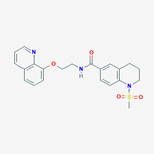 molecular formula C22H23N3O4S B270633 1-(methylsulfonyl)-N-[2-(quinolin-8-yloxy)ethyl]-1,2,3,4-tetrahydroquinoline-6-carboxamide 