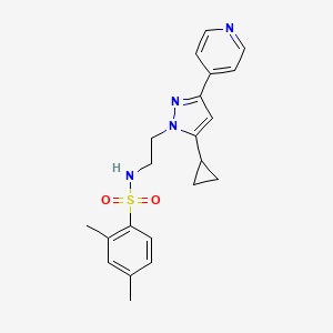 N-(2-(5-cyclopropyl-3-(pyridin-4-yl)-1H-pyrazol-1-yl)ethyl)-2,4-dimethylbenzenesulfonamide