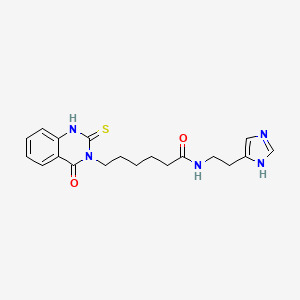 molecular formula C19H23N5O2S B2706333 N-(2-(1H-imidazol-4-yl)ethyl)-6-(4-oxo-2-thioxo-1,2-dihydroquinazolin-3(4H)-yl)hexanamide CAS No. 422276-13-9
