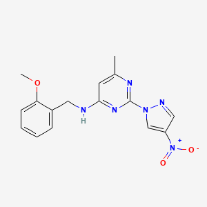 N-(2-methoxybenzyl)-6-methyl-2-(4-nitro-1H-pyrazol-1-yl)pyrimidin-4-amine