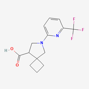 molecular formula C14H15F3N2O2 B2706345 6-(6-(Trifluoromethyl)pyridin-2-yl)-6-azaspiro[3.4]octane-8-carboxylic acid CAS No. 2034520-02-8