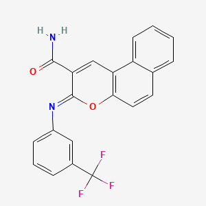 molecular formula C21H13F3N2O2 B2706346 (3Z)-3-{[3-(trifluoromethyl)phenyl]imino}-3H-benzo[f]chromene-2-carboxamide CAS No. 324525-86-2