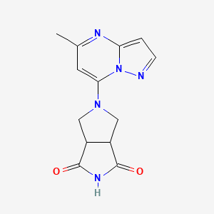 molecular formula C13H13N5O2 B2706350 5-(5-Methylpyrazolo[1,5-a]pyrimidin-7-yl)-3a,4,6,6a-tetrahydropyrrolo[3,4-c]pyrrole-1,3-dione CAS No. 2415629-70-6