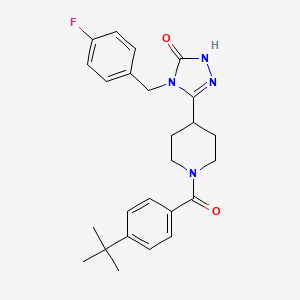 molecular formula C25H29FN4O2 B2706357 5-[1-(4-叔丁基苯甲酰)哌啶-4-基]-4-(4-氟苄基)-2,4-二氢-3H-1,2,4-三唑-3-酮 CAS No. 1775542-06-7