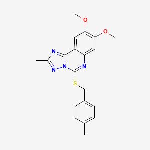 molecular formula C20H20N4O2S B2706361 8,9-二甲氧基-2-甲基-5-((4-甲基苯甲基)硫)-[1,2,4]三唑并[1,5-c]喹唑啉 CAS No. 860650-26-6