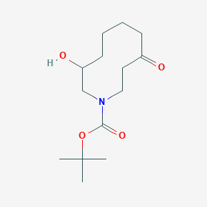 molecular formula C14H25NO4 B2706366 Tert-butyl 3-hydroxy-8-oxoazecane-1-carboxylate CAS No. 2418708-02-6