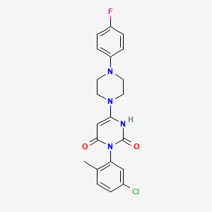 molecular formula C21H20ClFN4O2 B2706367 3-(5-氯-2-甲基苯基)-6-(4-(4-氟苯基)哌嗪-1-基)嘧啶-2,4(1H,3H)-二酮 CAS No. 847399-19-3