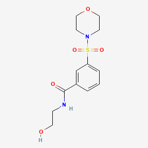 molecular formula C13H18N2O5S B2706371 N-(2-hydroxyethyl)-3-(morpholine-4-sulfonyl)benzamide CAS No. 379254-39-4
