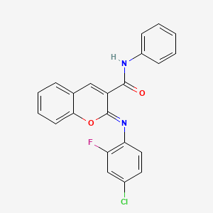 (2Z)-2-[(4-chloro-2-fluorophenyl)imino]-N-phenyl-2H-chromene-3-carboxamide