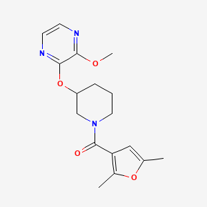 molecular formula C17H21N3O4 B2706379 (2,5-Dimethylfuran-3-yl)(3-((3-methoxypyrazin-2-yl)oxy)piperidin-1-yl)methanone CAS No. 2034500-67-7