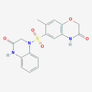 molecular formula C17H15N3O5S B270638 7-methyl-6-[(3-oxo-3,4-dihydroquinoxalin-1(2H)-yl)sulfonyl]-2H-1,4-benzoxazin-3(4H)-one 