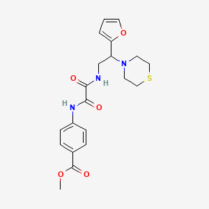 molecular formula C20H23N3O5S B2706380 Methyl 4-(2-((2-(furan-2-yl)-2-thiomorpholinoethyl)amino)-2-oxoacetamido)benzoate CAS No. 2034573-13-0