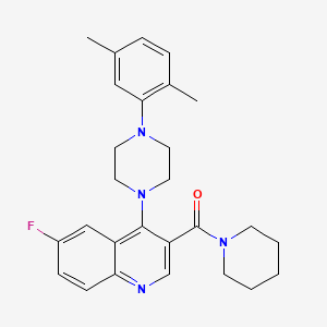 (4-(4-(2,5-Dimethylphenyl)piperazin-1-yl)-6-fluoroquinolin-3-yl)(piperidin-1-yl)methanone