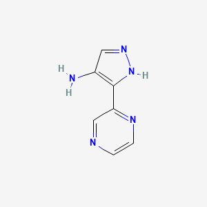 molecular formula C7H7N5 B2706384 1H-Pyrazol-4-amine, 3-(2-pyrazinyl)- CAS No. 896467-28-0