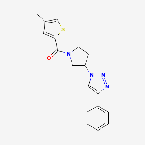 (4-methylthiophen-2-yl)(3-(4-phenyl-1H-1,2,3-triazol-1-yl)pyrrolidin-1-yl)methanone