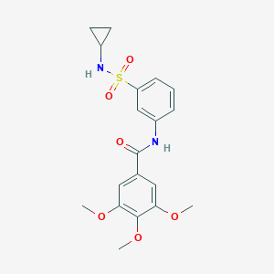 molecular formula C19H22N2O6S B270639 N-{3-[(cyclopropylamino)sulfonyl]phenyl}-3,4,5-trimethoxybenzamide 