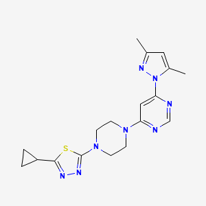 2-Cyclopropyl-5-[4-[6-(3,5-dimethylpyrazol-1-yl)pyrimidin-4-yl]piperazin-1-yl]-1,3,4-thiadiazole
