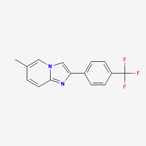 molecular formula C15H11F3N2 B2706401 6-Methyl-2-[4-(trifluoromethyl)phenyl]imidazo[1,2-a]pyridine CAS No. 113265-43-3