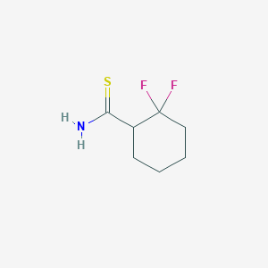 molecular formula C7H11F2NS B2706402 2,2-Difluorocyclohexane-1-carbothioamide CAS No. 2241140-47-4