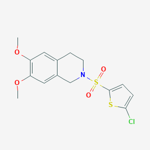 molecular formula C15H16ClNO4S2 B270641 2-[(5-Chloro-2-thienyl)sulfonyl]-6,7-dimethoxy-1,2,3,4-tetrahydroisoquinoline 