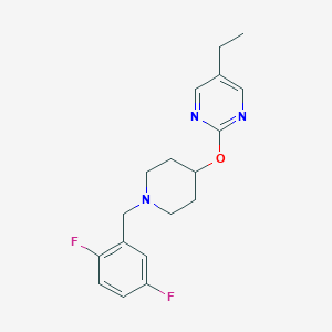molecular formula C18H21F2N3O B2706412 2-[1-[(2,5-Difluorophenyl)methyl]piperidin-4-yl]oxy-5-ethylpyrimidine CAS No. 2380083-68-9