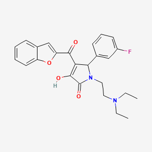 molecular formula C25H25FN2O4 B2706414 4-(1-benzofuran-2-ylcarbonyl)-1-[2-(diethylamino)ethyl]-5-(3-fluorophenyl)-3-hydroxy-1,5-dihydro-2H-pyrrol-2-one CAS No. 797017-07-3